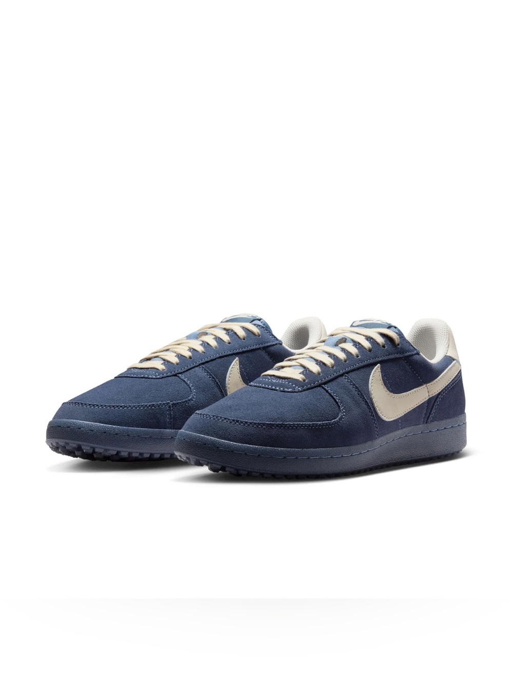 Nike Navy Blue and Cream Retro Low-Top Sneakers